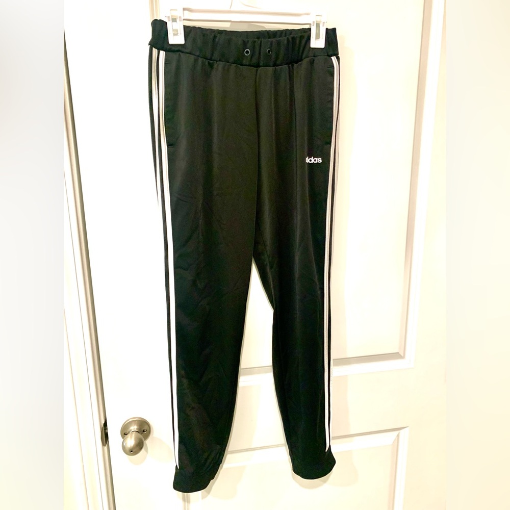 Adidas Black & White 3 Stripe Track Pant Joggers